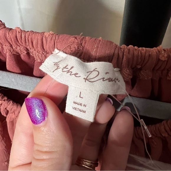 By The River Blush Pink Puff Sleeve Blouse Large - Picture 4 of 10